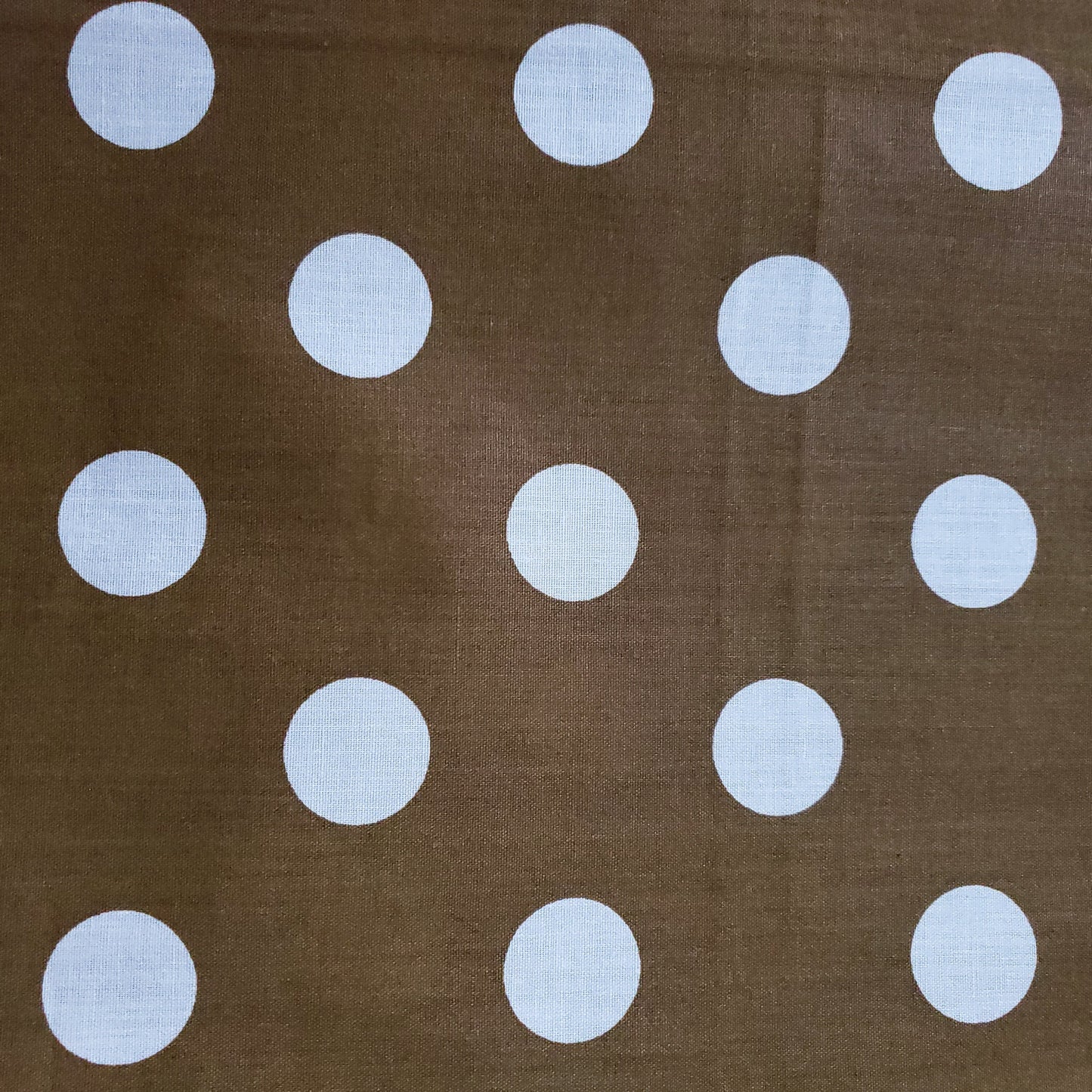 ONE INCH POLKA DOT WHITE ON BRONZE GOLD