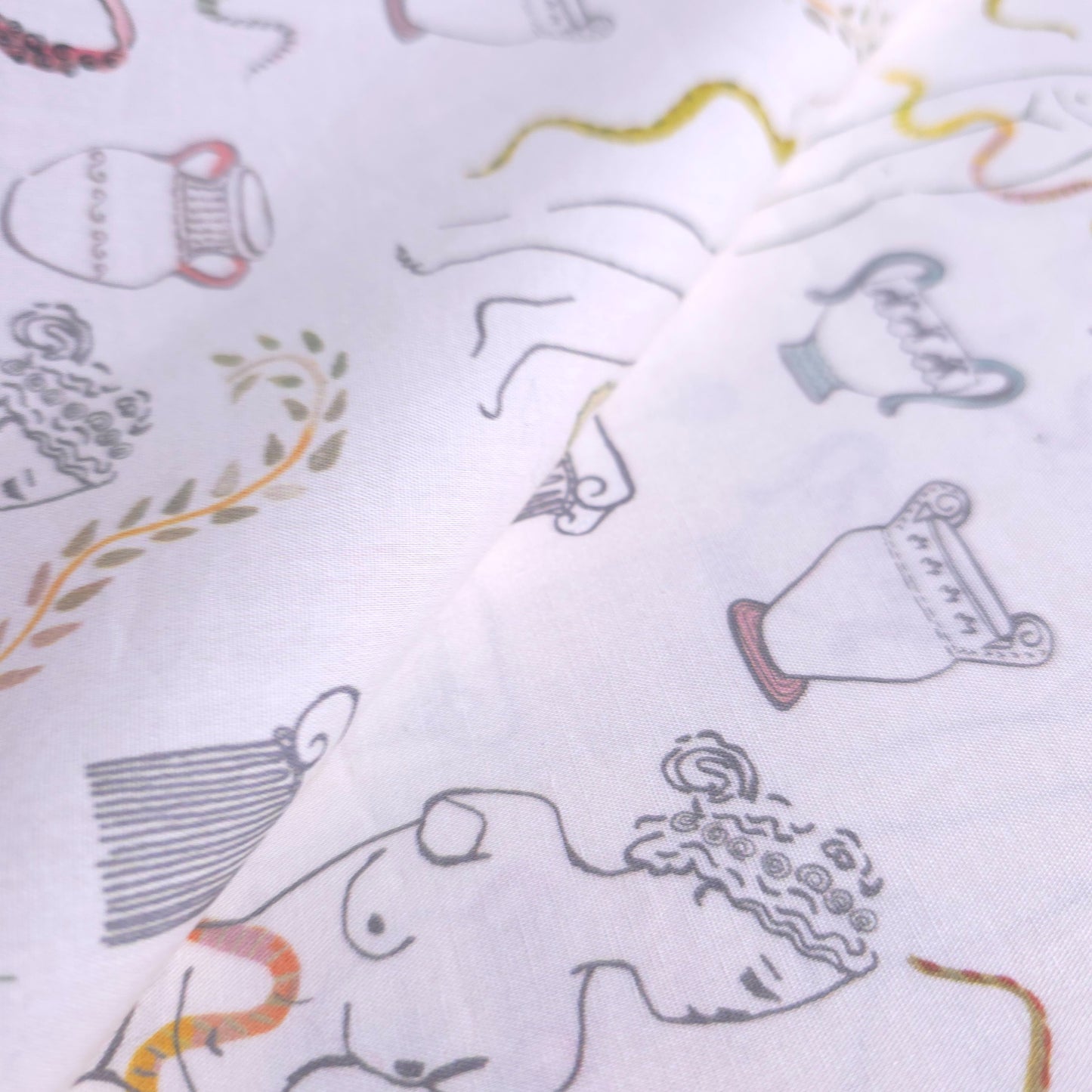 GREEK ROMAN MUSE CREAM COTTON POLYESTER FABRIC
