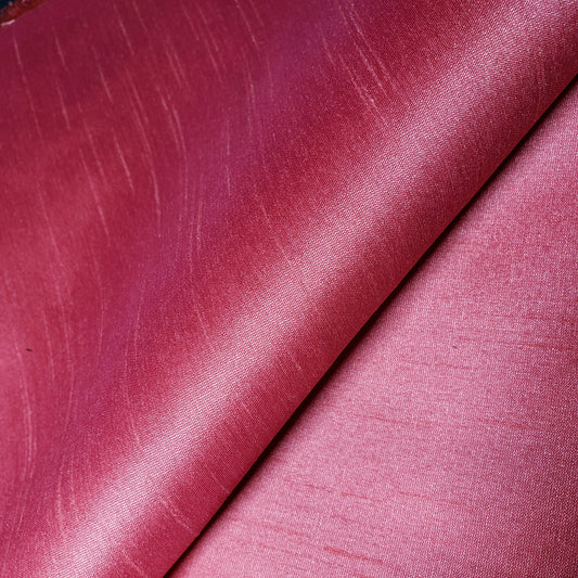 PINK SALMON CORAL FAUX SILK DUPIONI