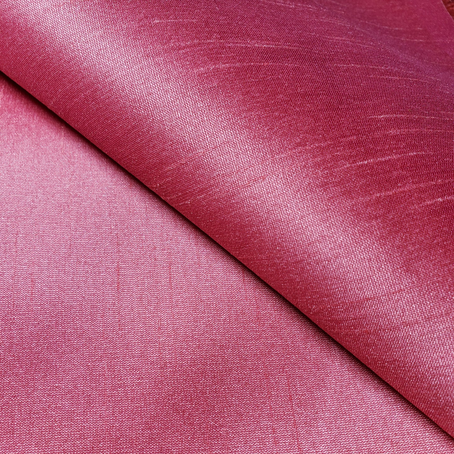 PINK SALMON CORAL FAUX SILK DUPIONI
