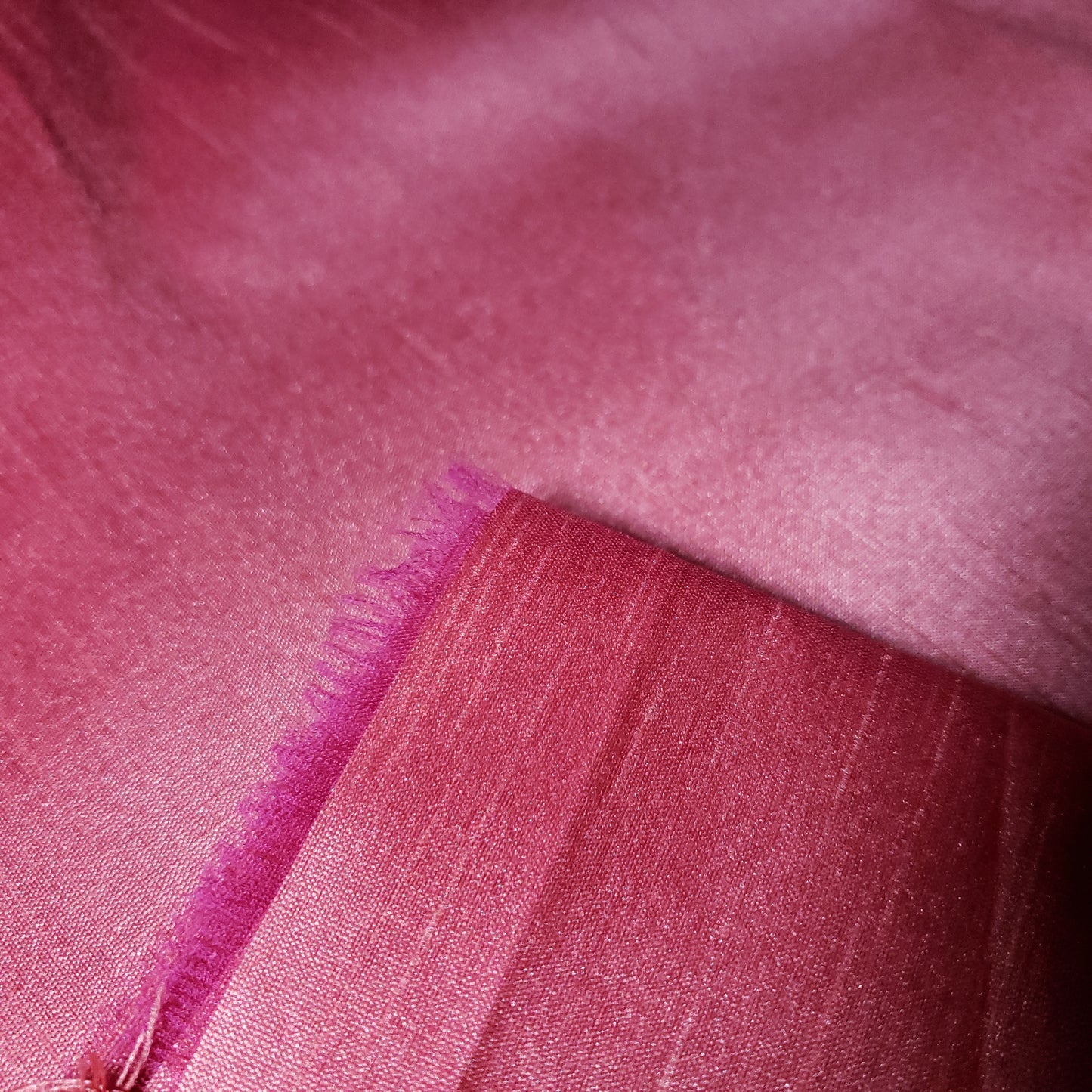 PINK SALMON CORAL FAUX SILK DUPIONI