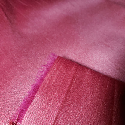 PINK SALMON CORAL FAUX SILK DUPIONI
