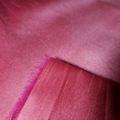 PINK SALMON CORAL FAUX SILK DUPIONI