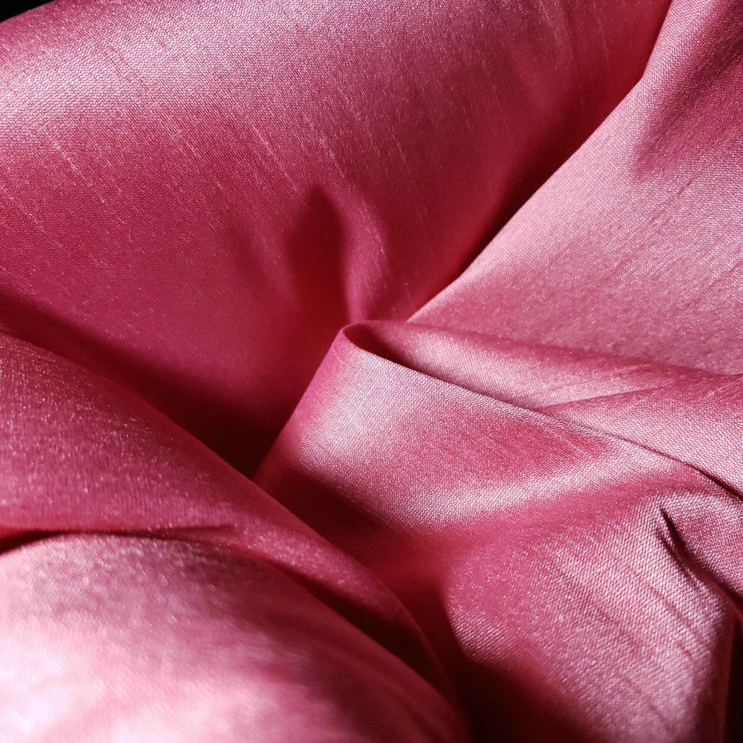 PINK SALMON CORAL FAUX SILK DUPIONI