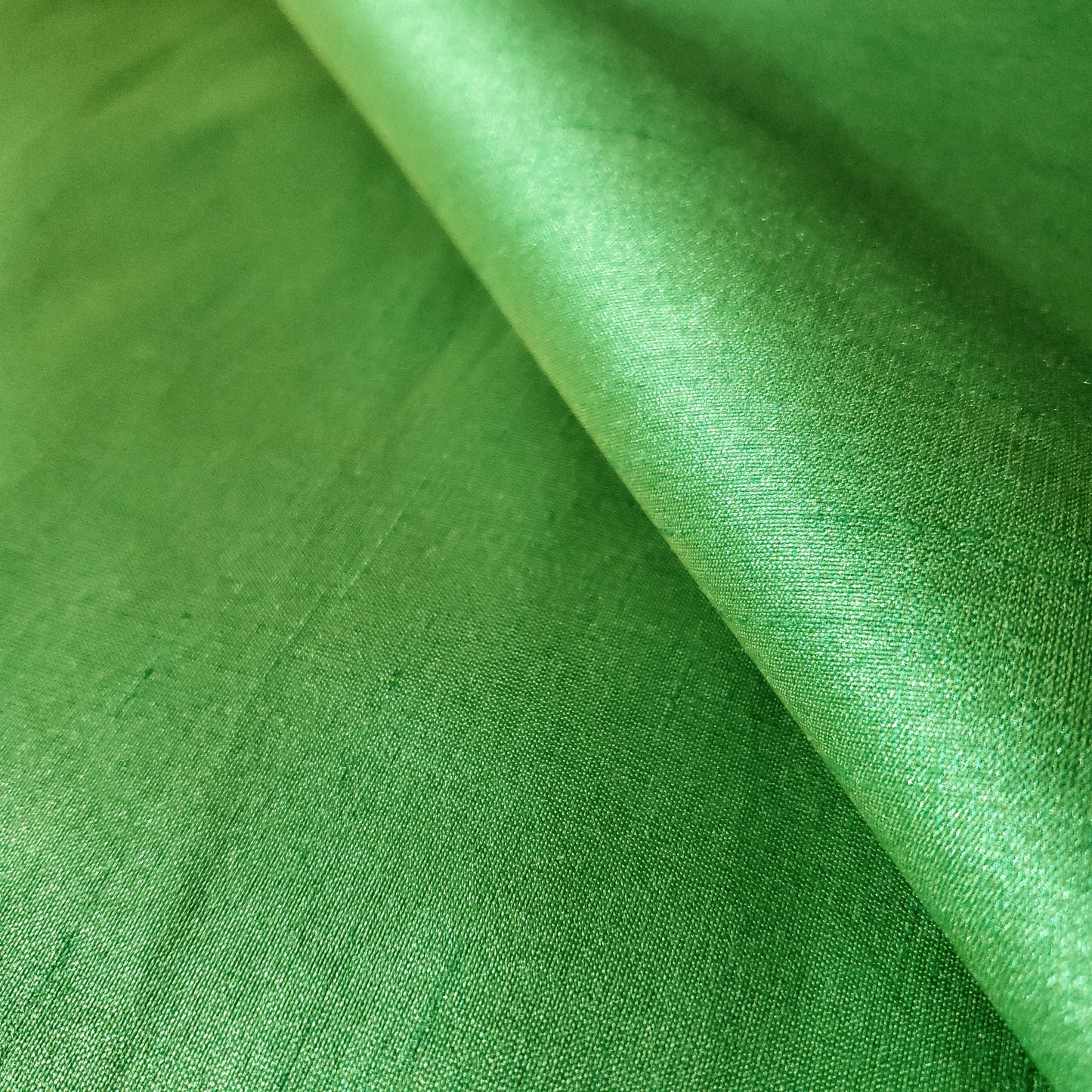 GREEN LIME YELLOW FAUX SILK DUPIONI