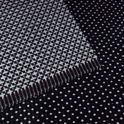BLACK WHITE SWISS DOT TWEED FABRIC 58" BY THE SMAL POLKA DOT FASHION FABRIC