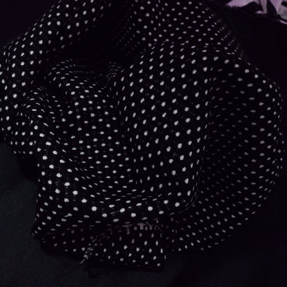 BLACK WHITE SWISS DOT TWEED FABRIC 58" BY THE SMAL POLKA DOT FASHION FABRIC