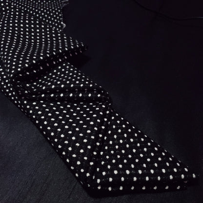 BLACK WHITE SWISS DOT TWEED FABRIC 58" BY THE SMAL POLKA DOT FASHION FABRIC