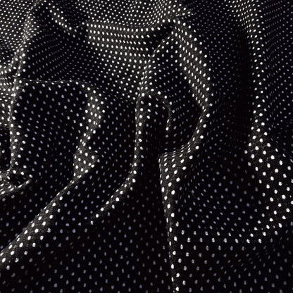 BLACK WHITE SWISS DOT TWEED FABRIC 58" BY THE SMAL POLKA DOT FASHION FABRIC