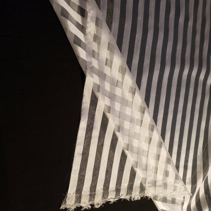 IVORY STRIPE ORGANZA FABRIC