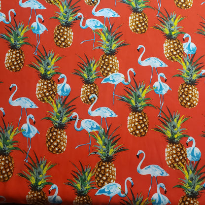 FLAMINGO PINEAPPLE CHIFFON PRINT