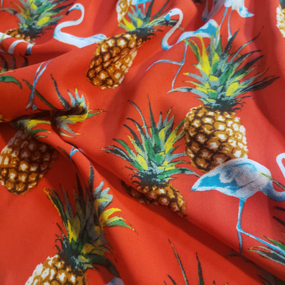 FLAMINGO PINEAPPLE CHIFFON PRINT