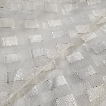 ANGELIC WHITE GILDED GOLD RIBBON VOILE