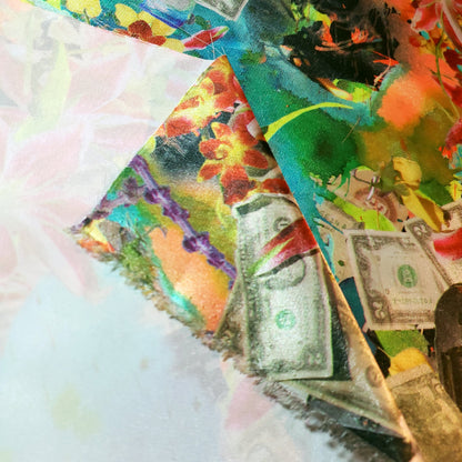SILK SATIN LOVE GUNS AND FLOWERS COLLAGE