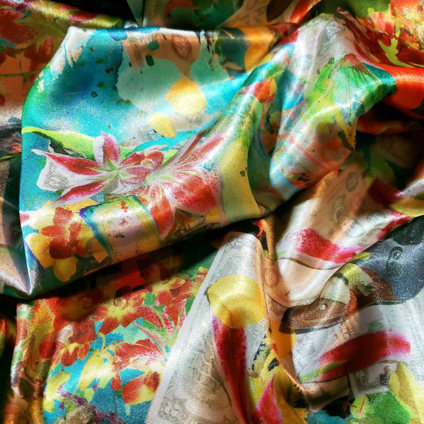 SILK SATIN LOVE GUNS AND FLOWERS COLLAGE