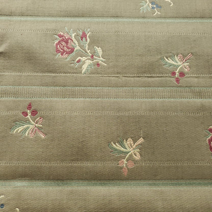 FRENCH FLORAL STRIPE OLIVE BROCADE