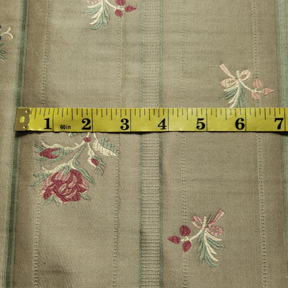 FRENCH FLORAL STRIPE OLIVE BROCADE