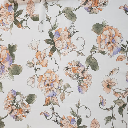 WATERCOLOR PEONE CHIFFON WHITE