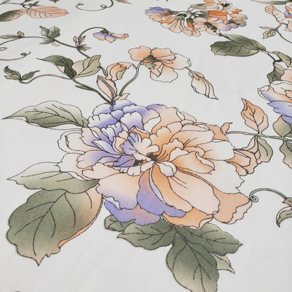 WATERCOLOR PEONE CHIFFON WHITE