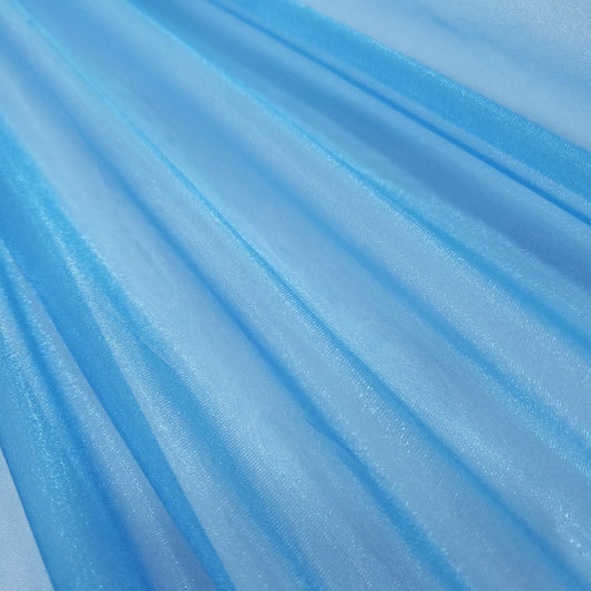 CRYSTAL ORGANZA 5 YARD LOT BLUE TURQUOISE