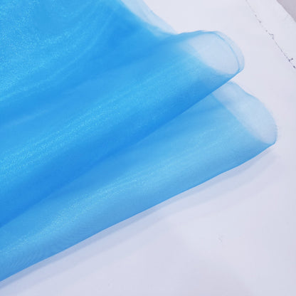 CRYSTAL ORGANZA 5 YARD LOT BLUE TURQUOISE