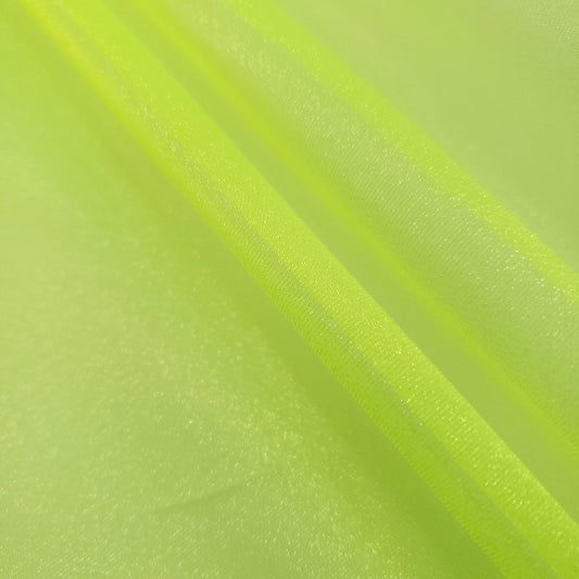 CRYSTAL ORGANZA 5 YARD LOT NEON HIGHLIGHTER YELLOW