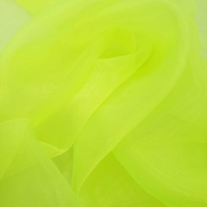 CRYSTAL ORGANZA 5 YARD LOT NEON HIGHLIGHTER YELLOW