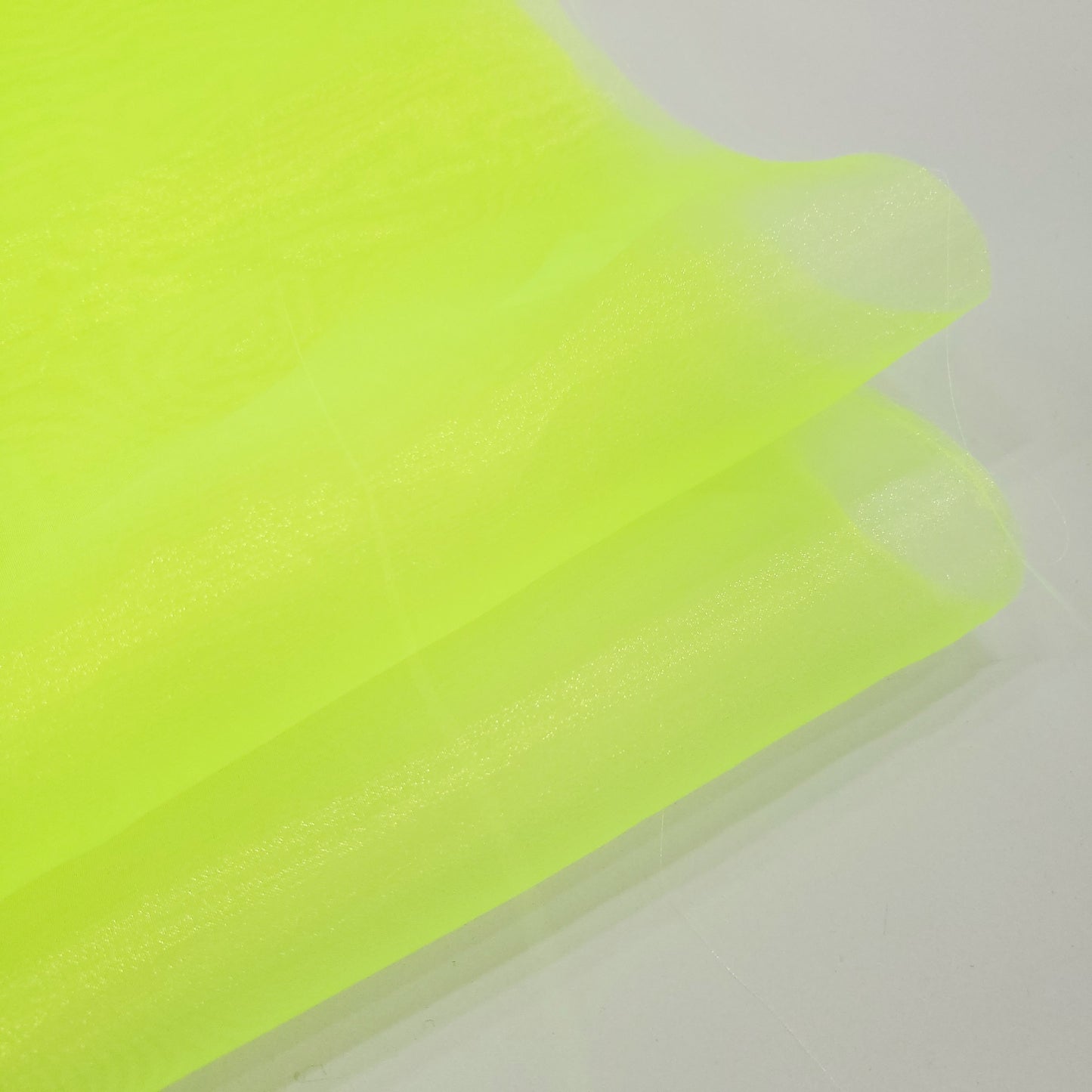 CRYSTAL ORGANZA 5 YARD LOT NEON HIGHLIGHTER YELLOW