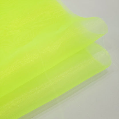 CRYSTAL ORGANZA 5 YARD LOT NEON HIGHLIGHTER YELLOW