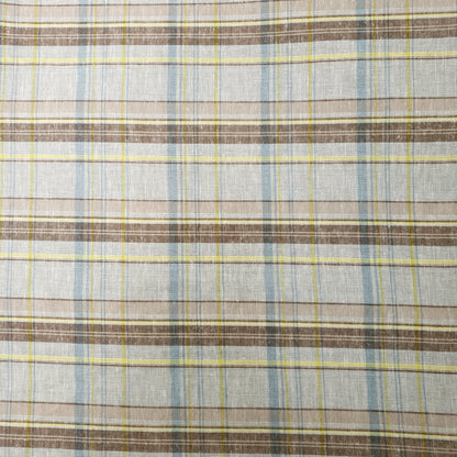 COTTON LINEN TARTAN BROWN