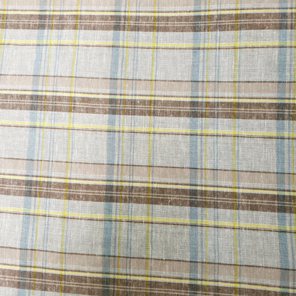 COTTON LINEN TARTAN BROWN