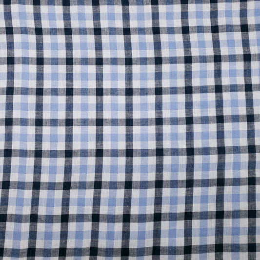 PRE-LINED BLUE PLAID SHIRTING