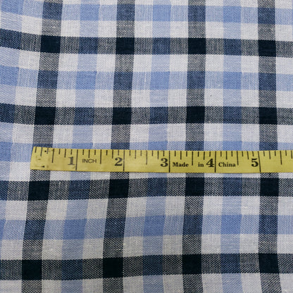PRE-LINED BLUE PLAID SHIRTING