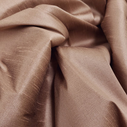 ORANGE PEACH ASH FAUX SILK DUPIONI