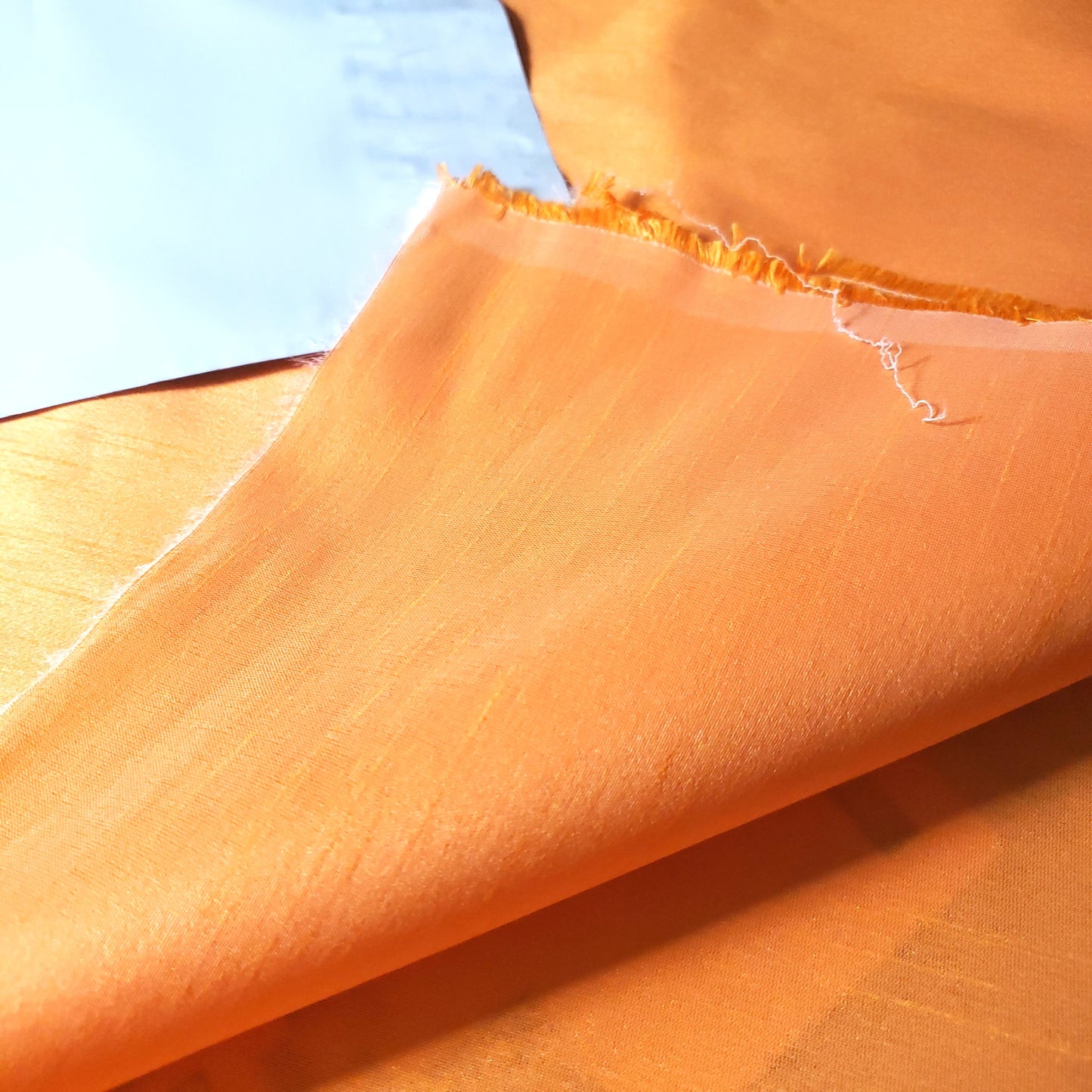 ORANGE NEON CREAMCICLE FAUX SILK DUPIONI 58"