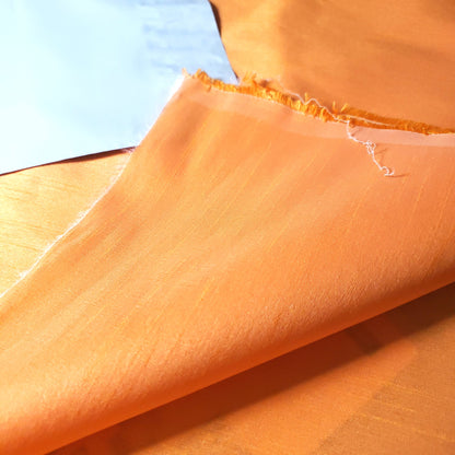 ORANGE NEON CREAMCICLE FAUX SILK DUPIONI 58"