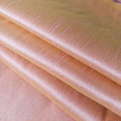BLUSH PINK YELLOW LEMONADE FAUX SILK DUPIONI