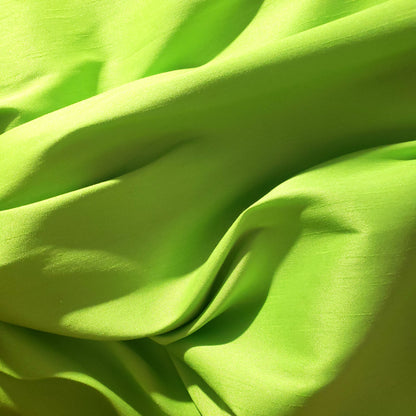 GREEN LIME SOFT FAUX SILK DUPIONI FABRIC