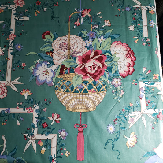 CHINESE GARDEN TOILE DRAPERY