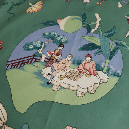 CHINESE GARDEN TOILE DRAPERY