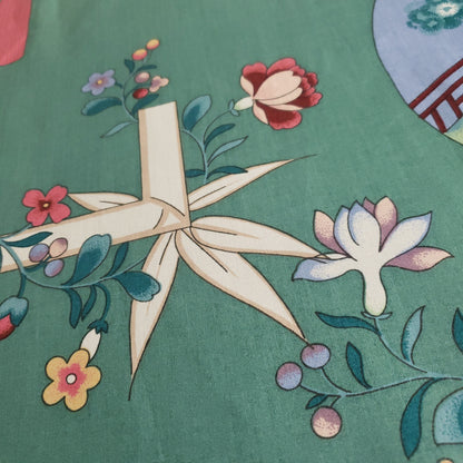 CHINESE GARDEN TOILE DRAPERY