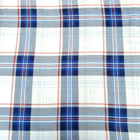BRUSHED BLUE PLAID SHIRTING