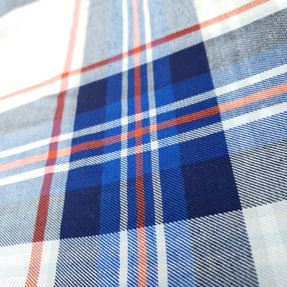 BRUSHED BLUE PLAID SHIRTING