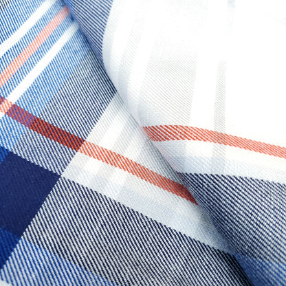 BRUSHED BLUE PLAID SHIRTING
