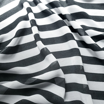 STRIPE CHIFFON BLACK WHITE