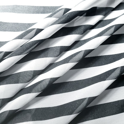 STRIPE CHIFFON BLACK WHITE