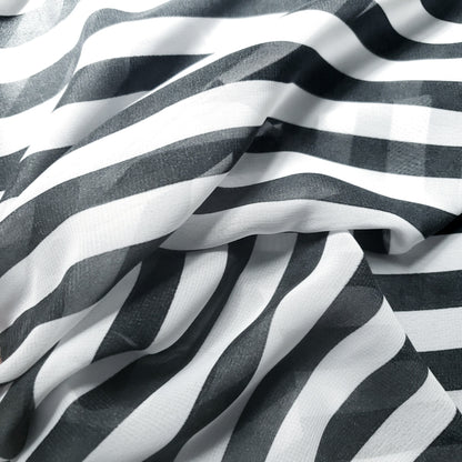 STRIPE CHIFFON BLACK WHITE