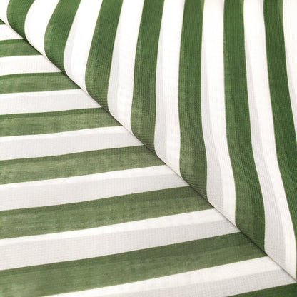 STRIPE CHIFFON OLIVE GREEN