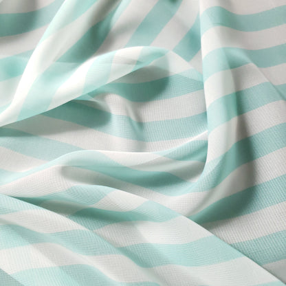 STRIPE CHIFFON MINT AQUA