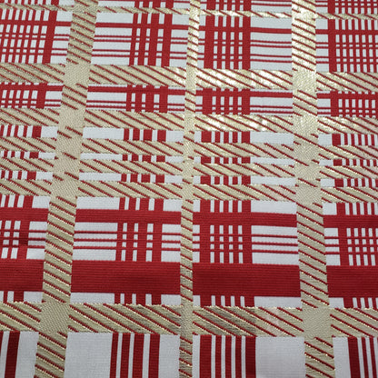 CHRISTMAS CANDY CANE GILDED TARTAN BROCADE